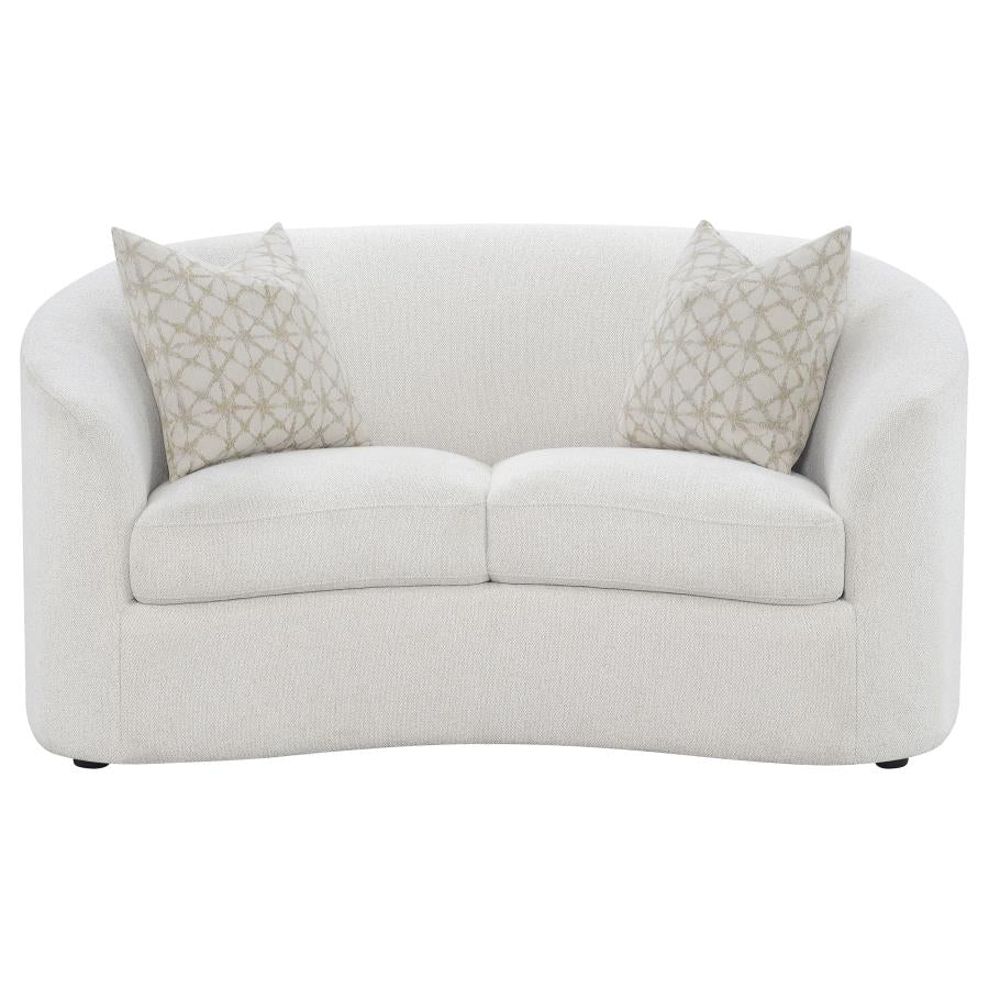 Rainn White Loveseat - furniture place usa