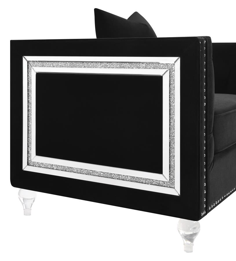 Delilah Black 2 Pc Sofa Set