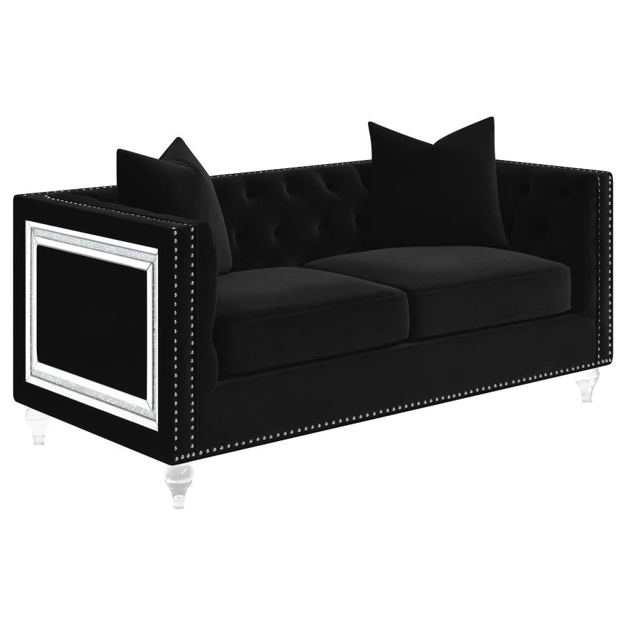 Delilah Black 3 Pc Sofa Set