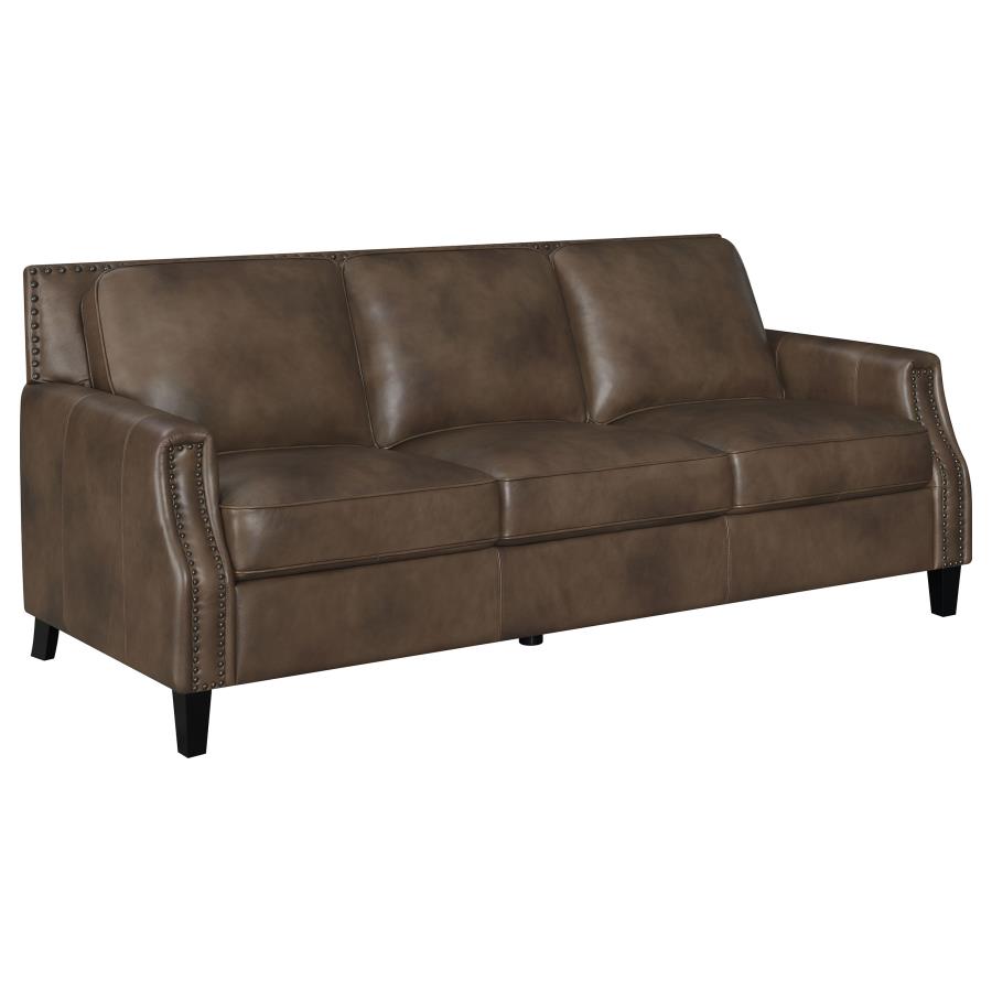 Leaton Brown Sofa - furniture place usa