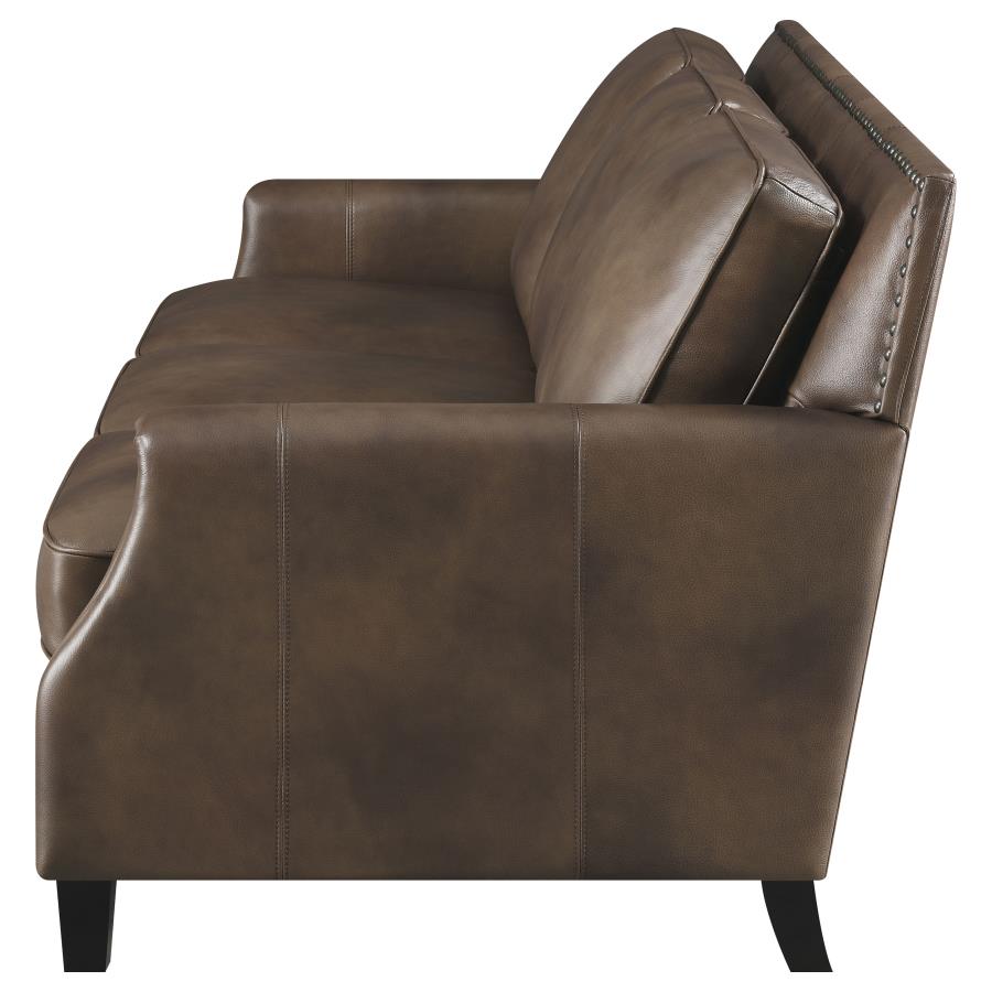 Leaton Brown Sofa - furniture place usa