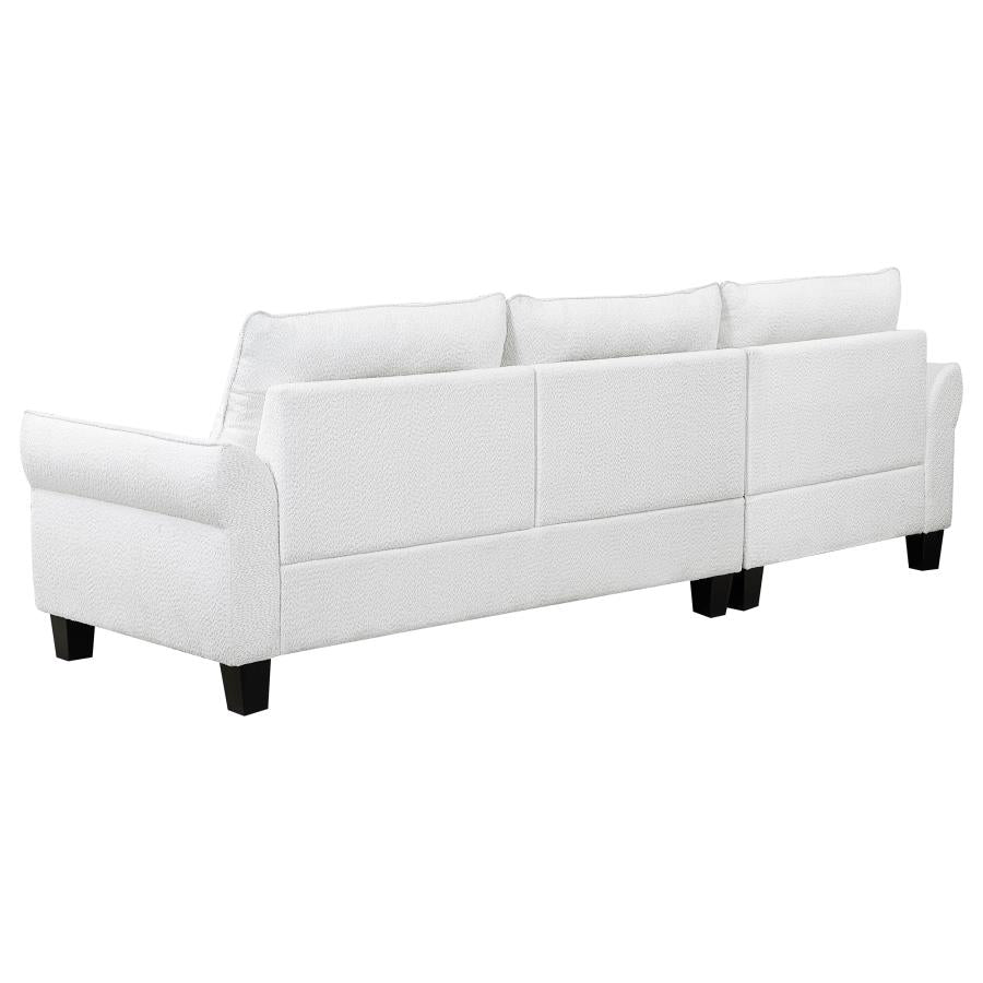 Caspian White Sectional - furniture place usa