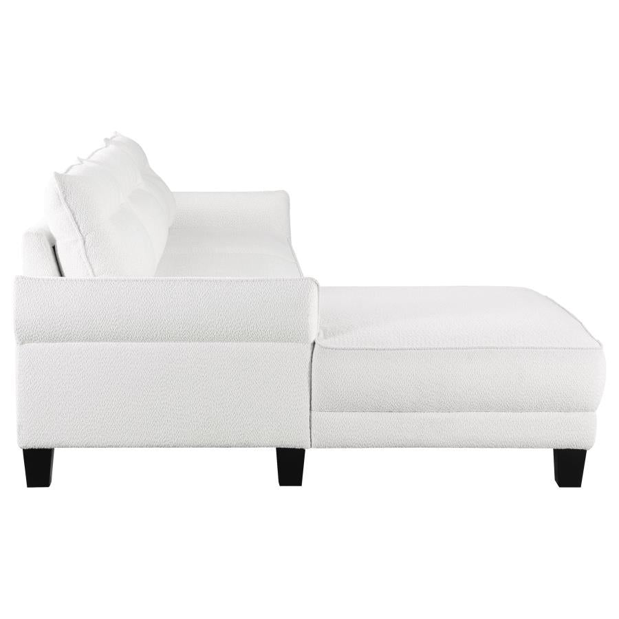 Caspian White Sectional - furniture place usa