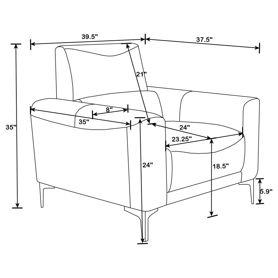 Glenmark Grey Chair - furniture place usa