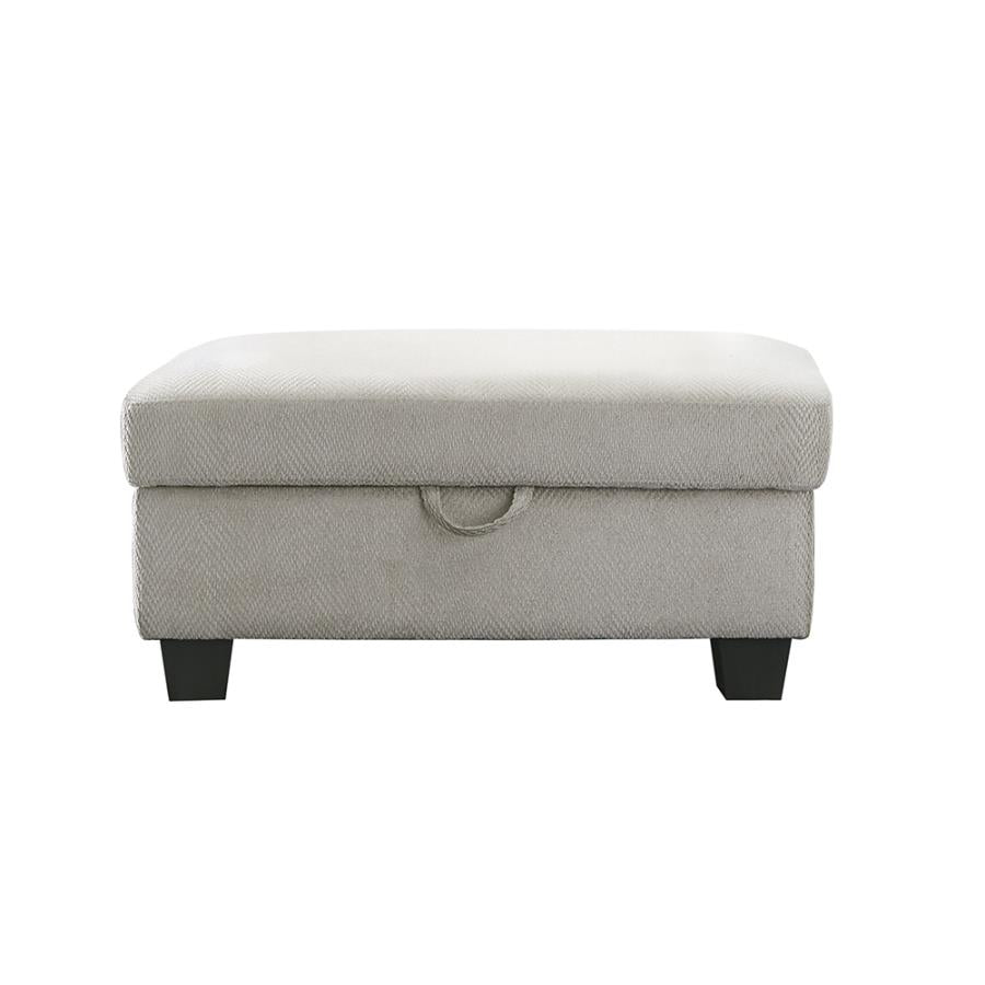 Whitson Beige Storage Ottoman - furniture place usa