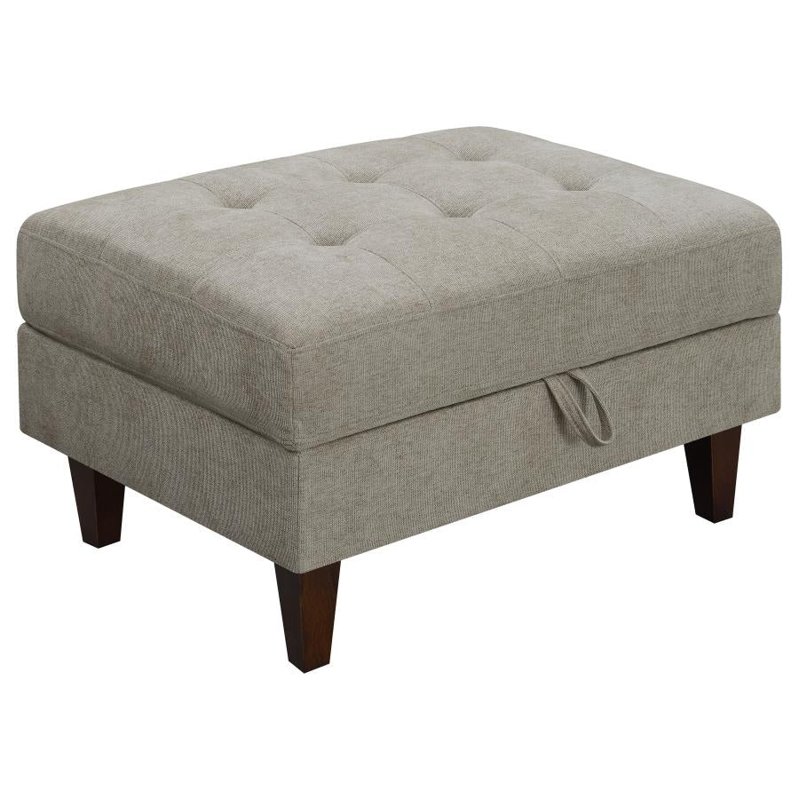 Barton Beige Storage Ottoman - furniture place usa