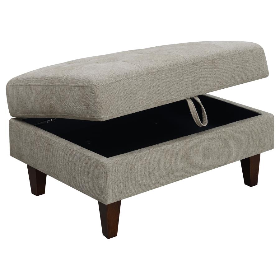 Barton Beige Storage Ottoman - furniture place usa