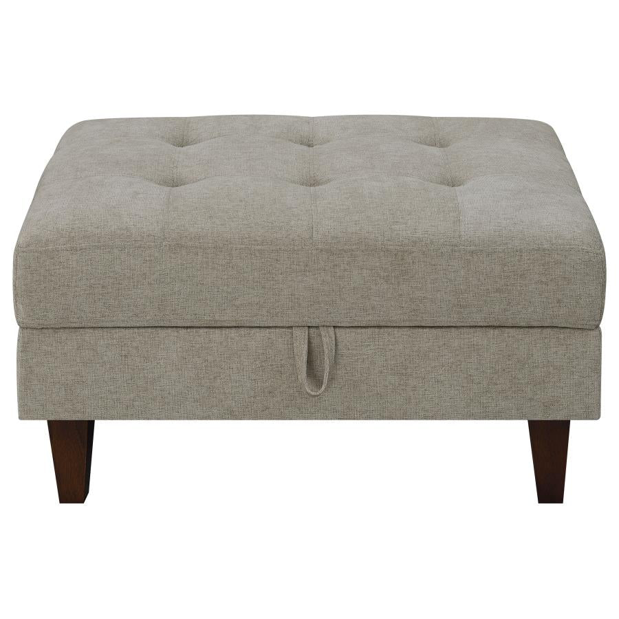 Barton Beige Storage Ottoman - furniture place usa