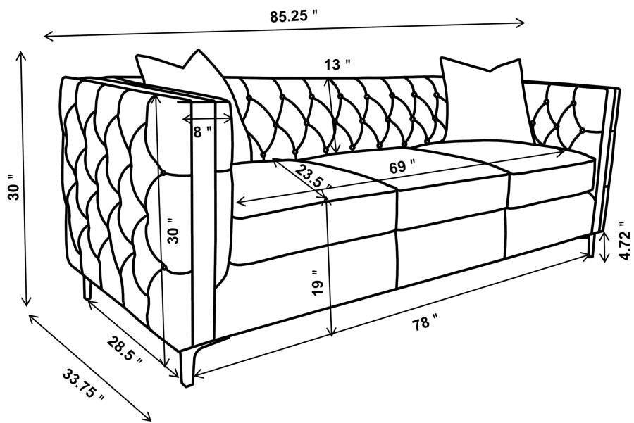 Phoebe Grey 2 Pc Sofa Set - furniture place usa