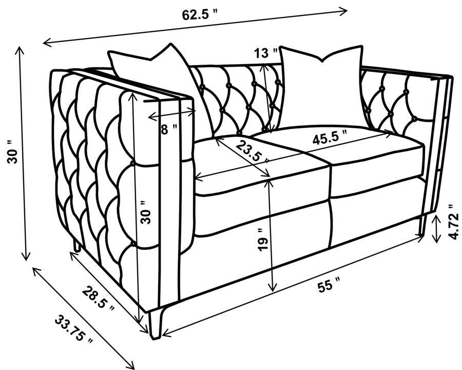 Phoebe Grey 2 Pc Sofa Set - furniture place usa