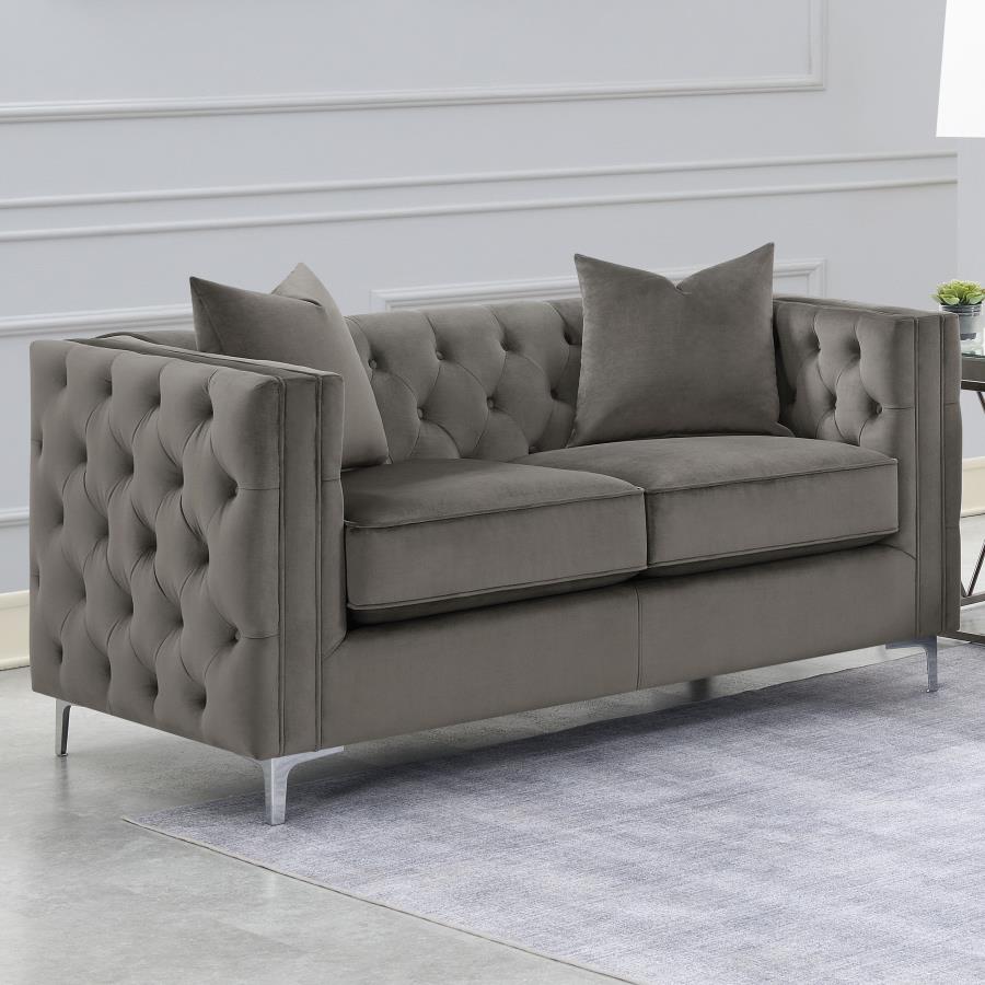 Phoebe Grey Loveseat - furniture place usa