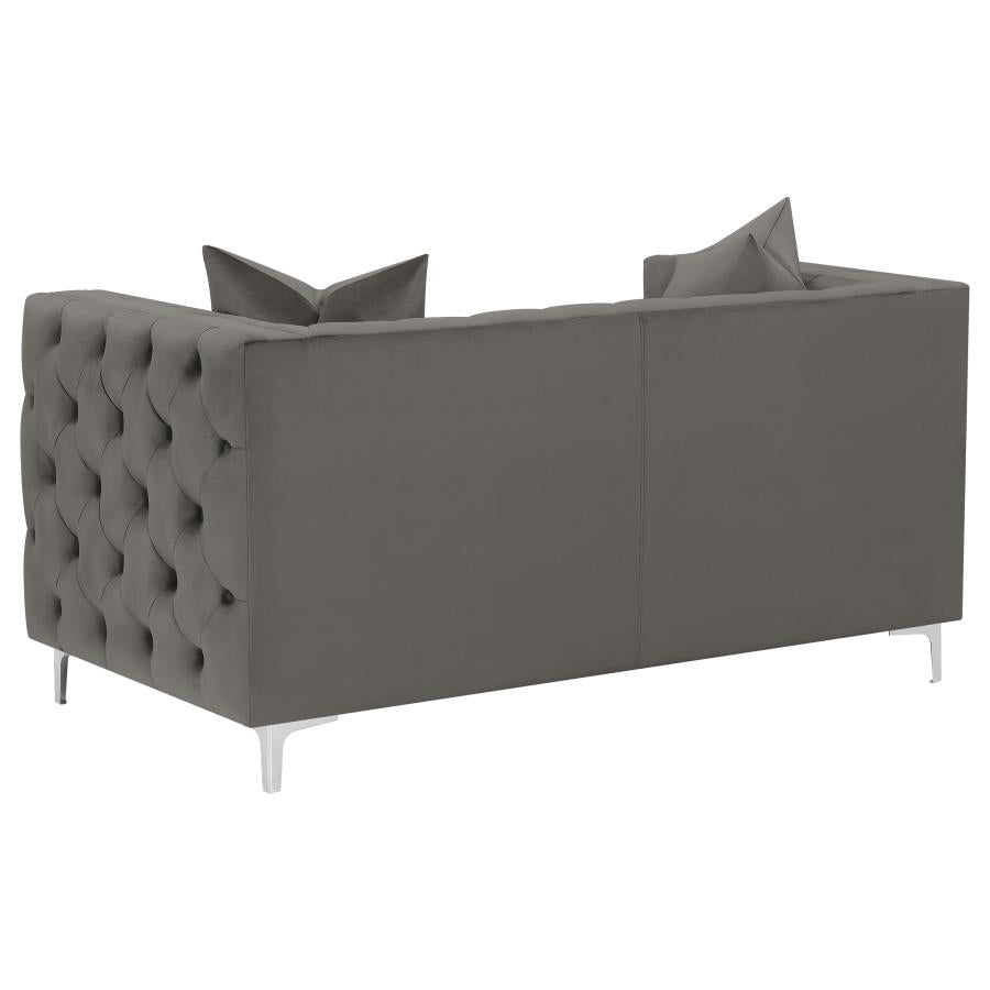 Phoebe Grey Loveseat - furniture place usa