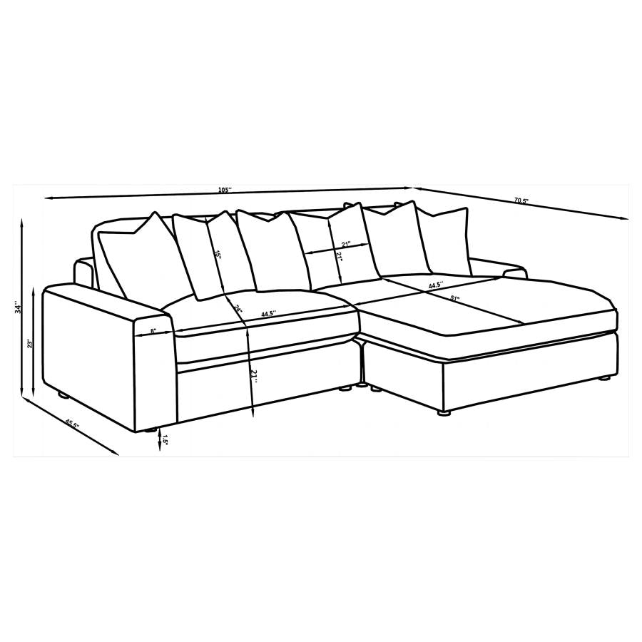 Blaine Grey Sectional - furniture place usa