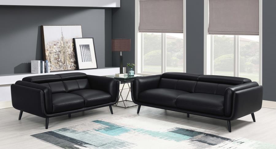 Shania Black 2 Pc Sofa Set - furniture place usa