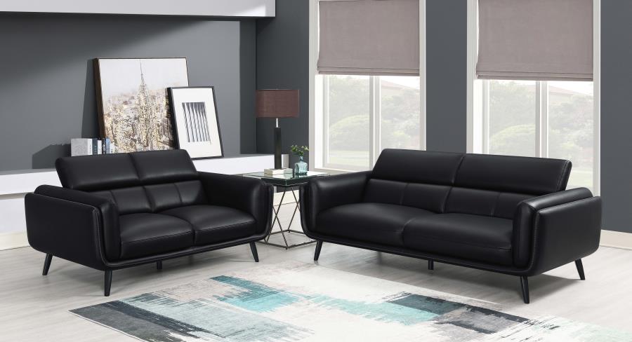 Shania Black 2 Pc Sofa Set - furniture place usa