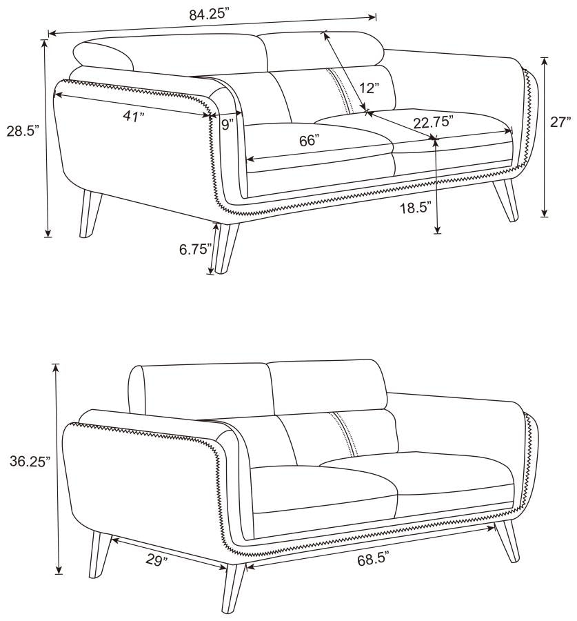 Shania Black Sofa - furniture place usa