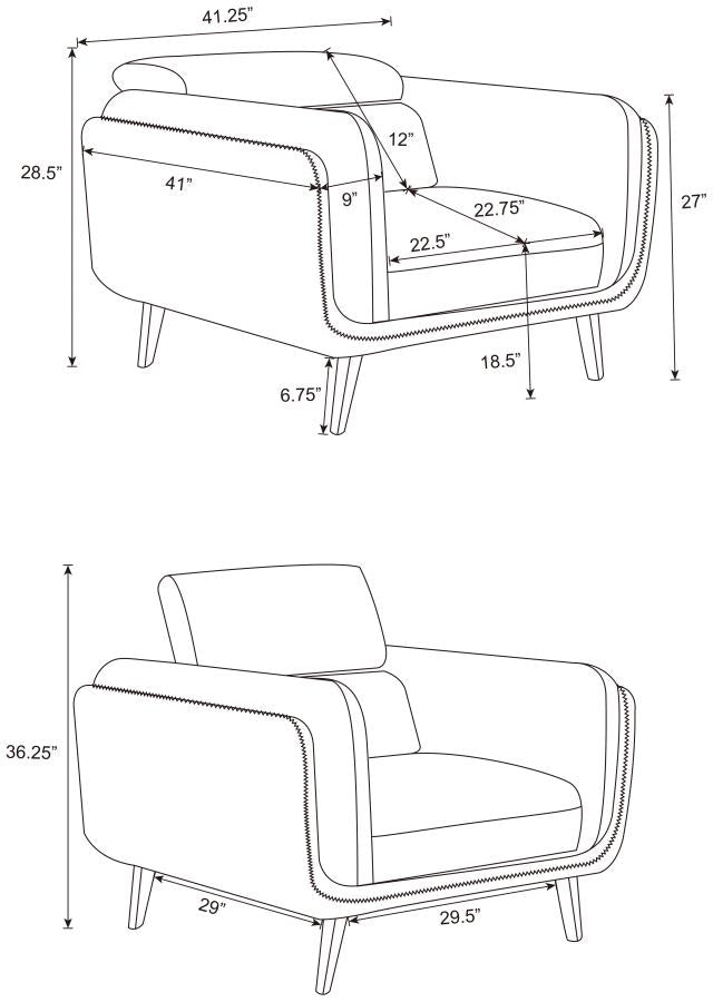 Shania Black Chair - furniture place usa