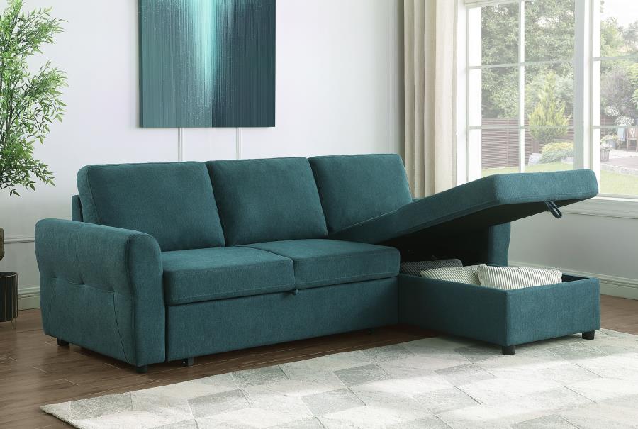 Samantha Blue Sleeper Sectional - furniture place usa