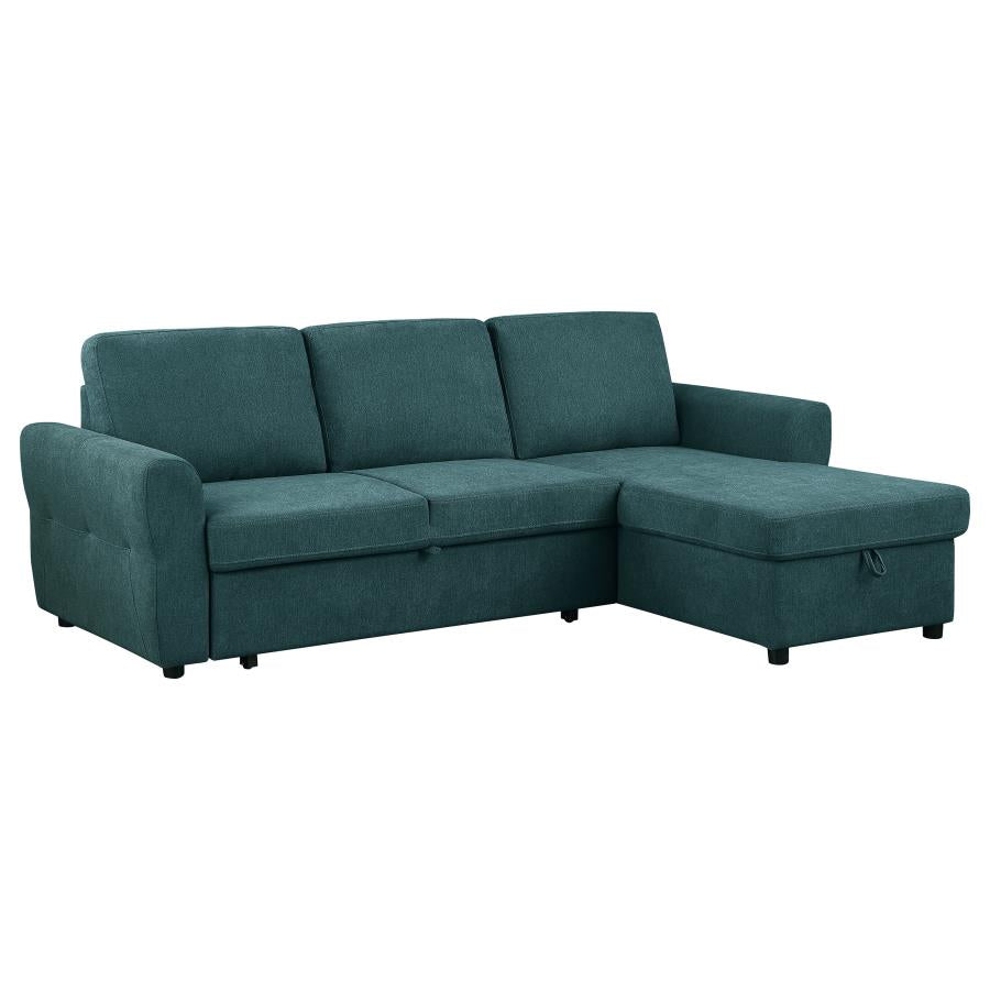 Samantha Blue Sleeper Sectional - furniture place usa