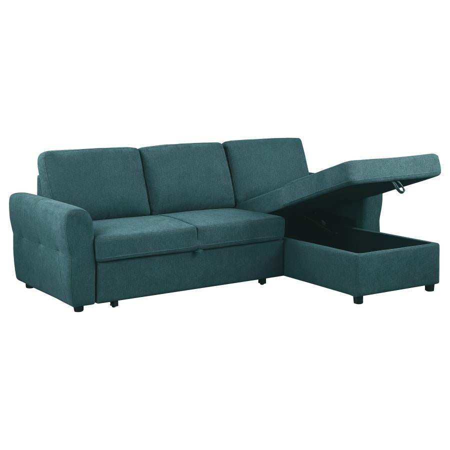 Samantha Blue Sleeper Sectional - furniture place usa