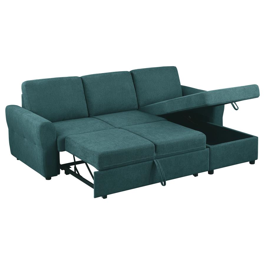 Samantha Blue Sleeper Sectional - furniture place usa