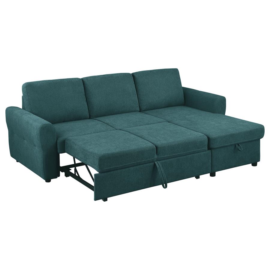 Samantha Blue Sleeper Sectional - furniture place usa