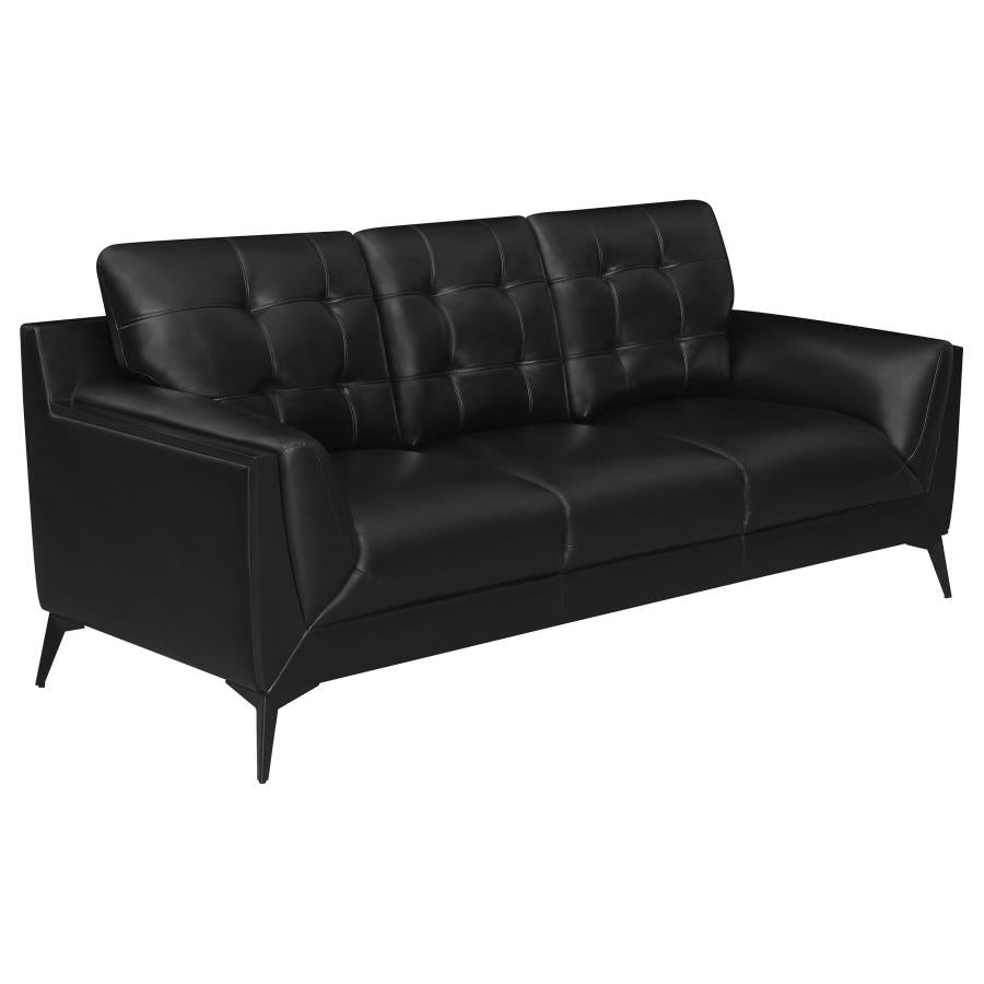 Moira Black 2 Pc Sofa Set - furniture place usa