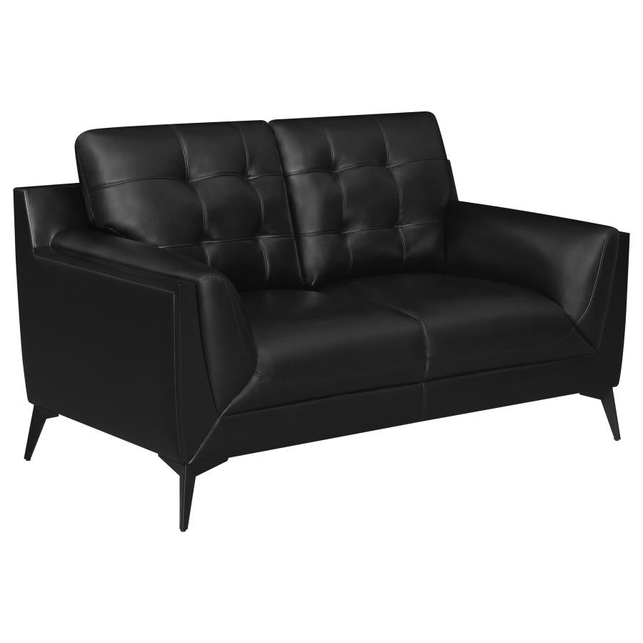 Moira Black 2 Pc Sofa Set - furniture place usa