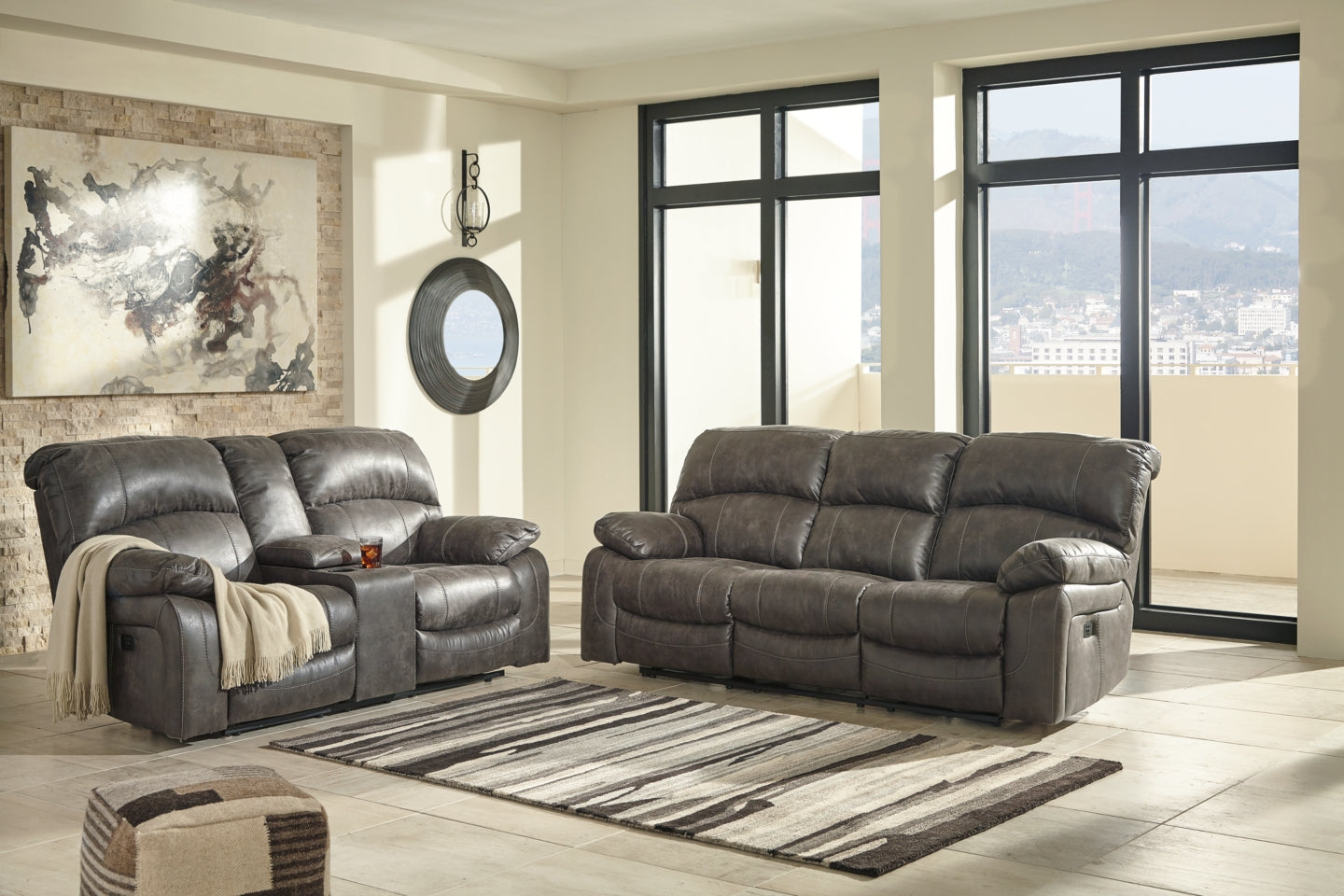 Dunwell Power Reclining Sofa and Loveseat - furniture place usa