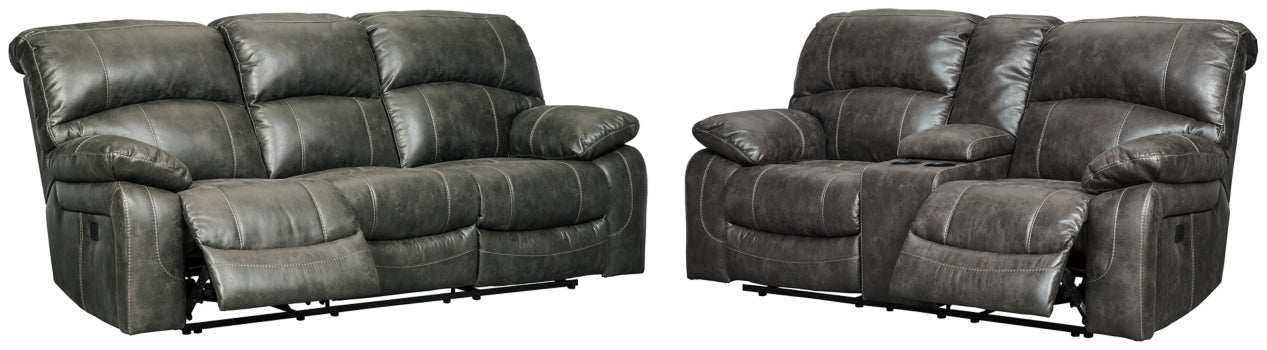 Dunwell Power Reclining Sofa and Loveseat - furniture place usa