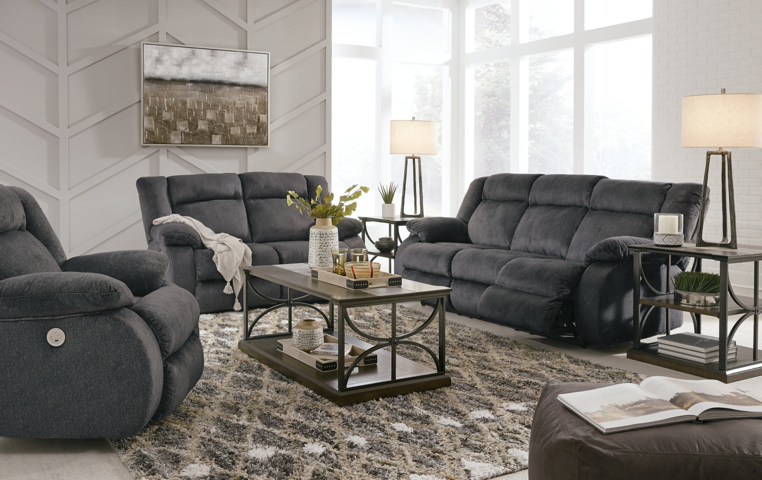 Burkner Sofa, Loveseat and Recliner - furniture place usa