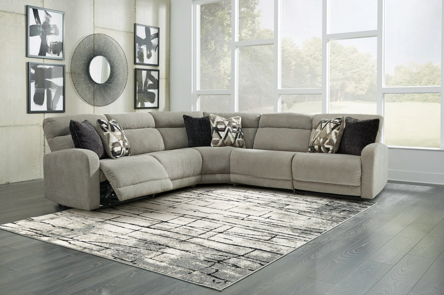Colleyville 5-Piece Sectional with Recliner - furniture place usa