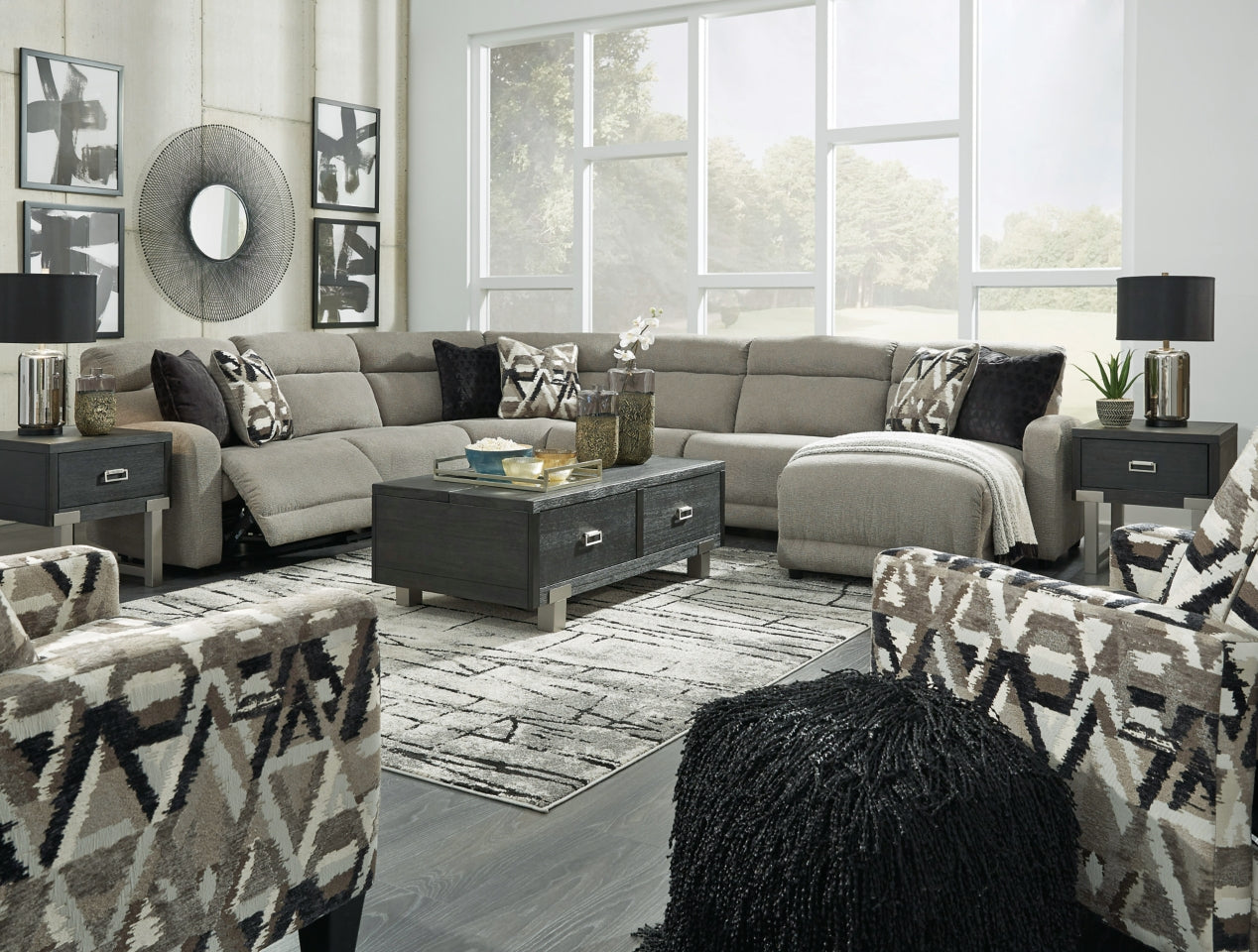 Colleyville 3-Piece Sectional with Recliner - PKG008156 - furniture place usa