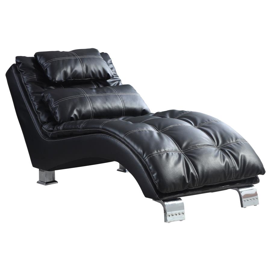 Dilleston Black Chaise - furniture place usa