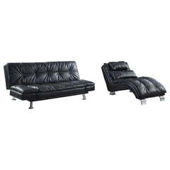 Dilleston Black Chaise - furniture place usa