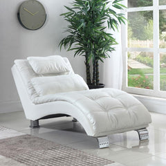 Dilleston White Chaise - furniture place usa