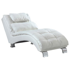 Dilleston White Chaise - furniture place usa