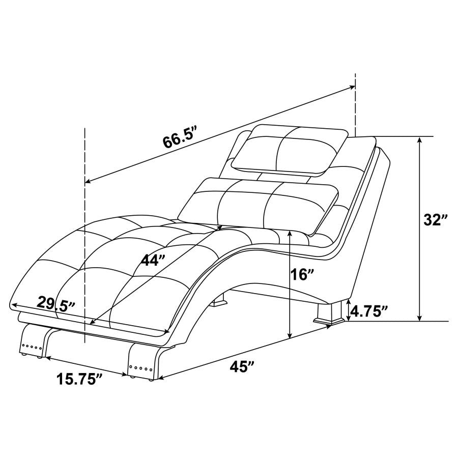 Dilleston White Chaise - furniture place usa