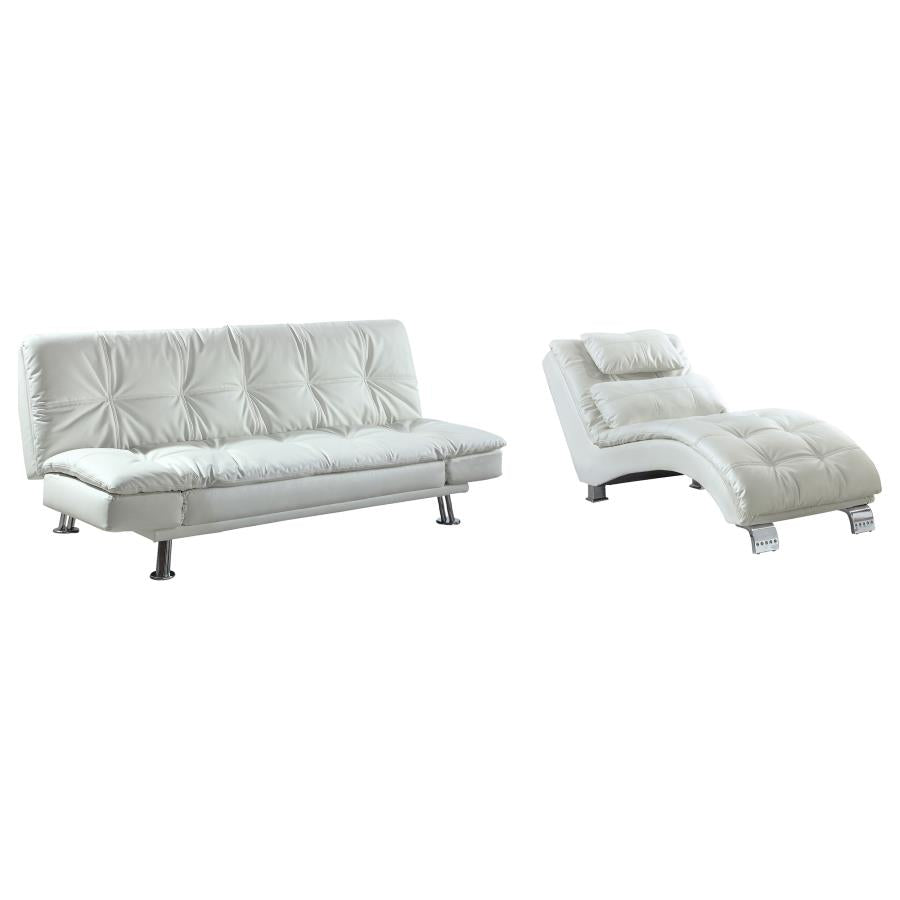 Dilleston White Chaise - furniture place usa