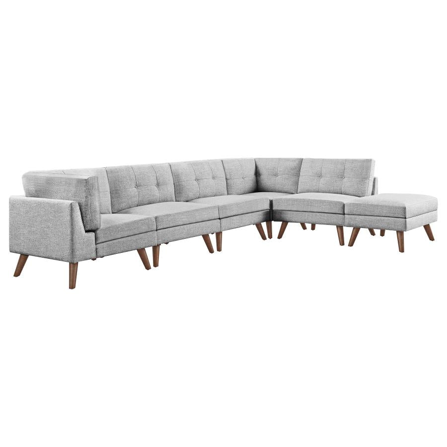 Churchill Grey 6 Pc Sectional - furniture place usa