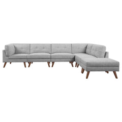 Churchill Grey 6 Pc Sectional - furniture place usa