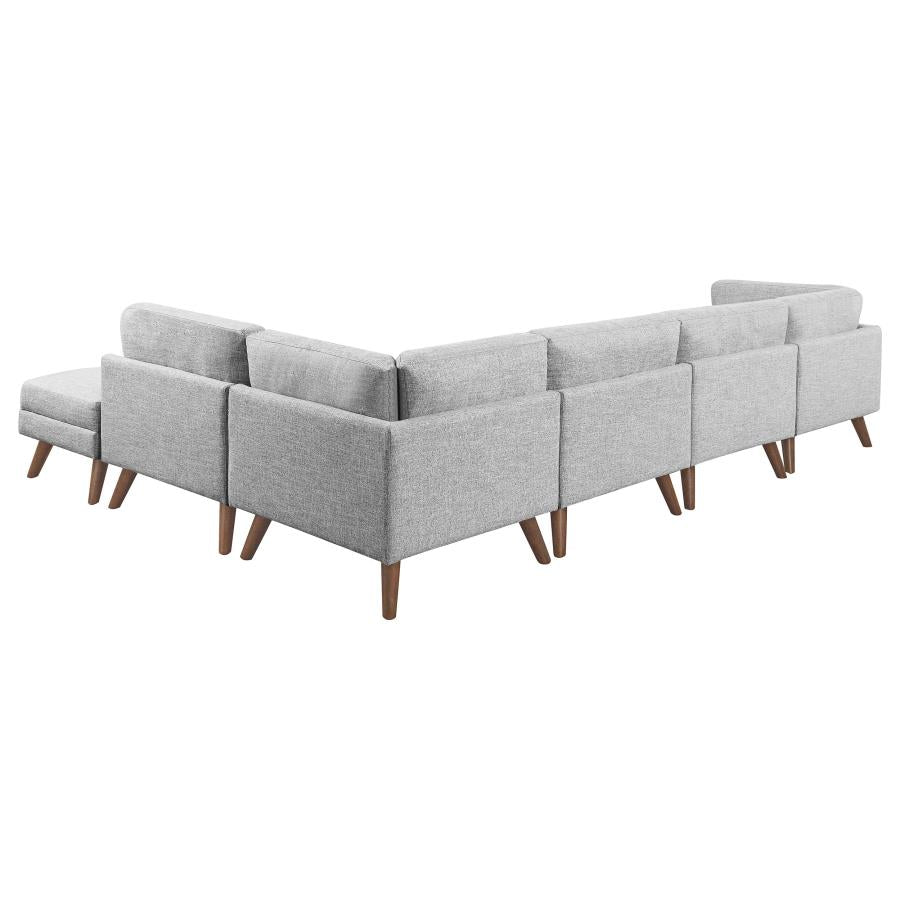 Churchill Grey 6 Pc Sectional - furniture place usa