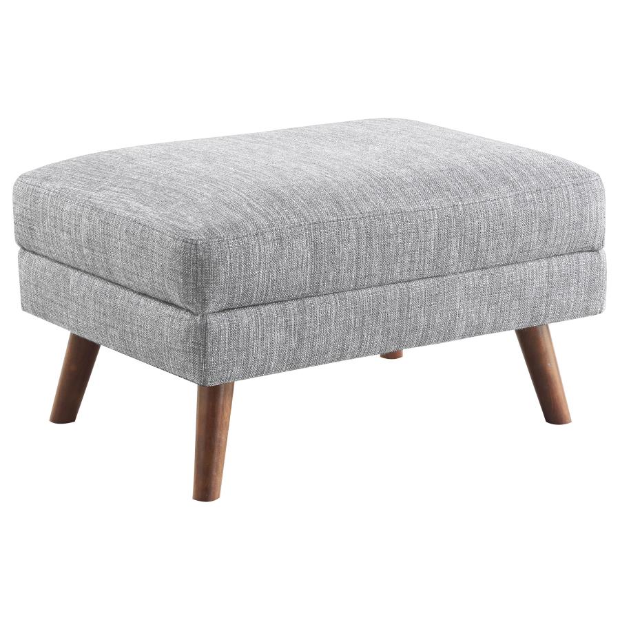 Churchill Grey Ottoman - furniture place usa