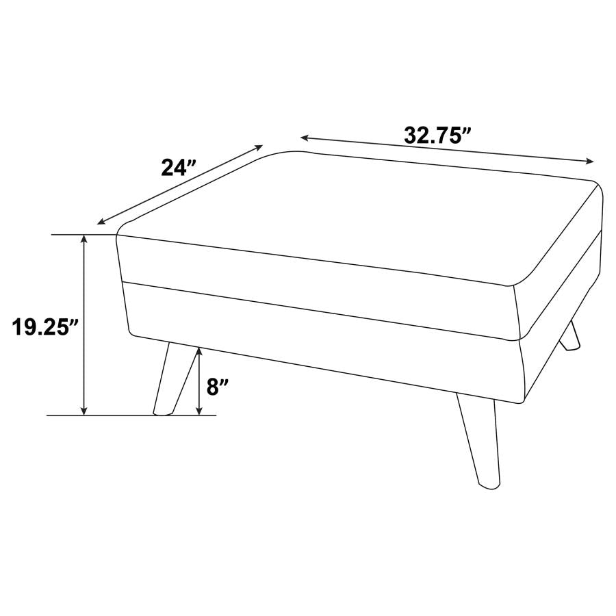 Churchill Grey Ottoman - furniture place usa