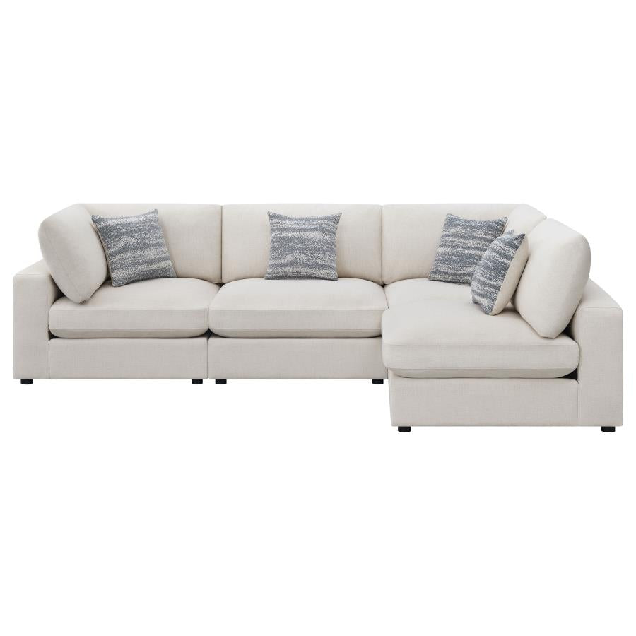 Serene Beige 4 Pc Sectional - furniture place usa