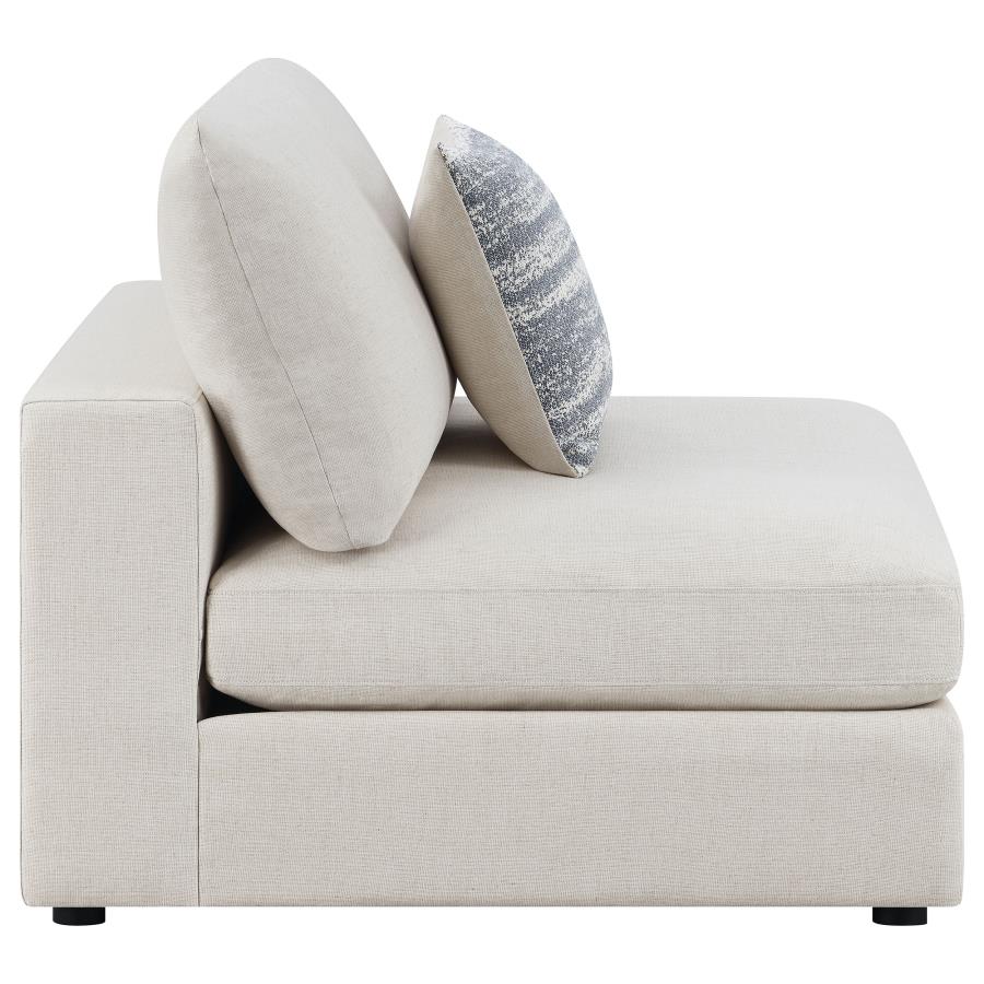 Serene Beige Armless Chair - furniture place usa