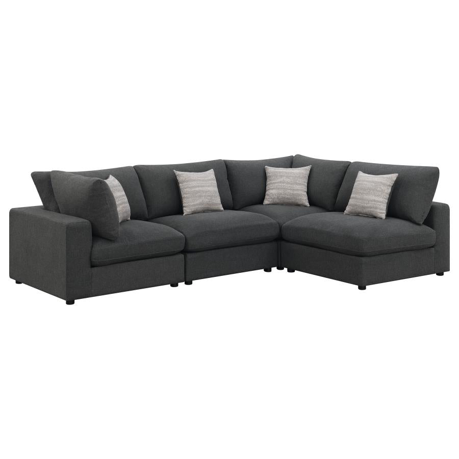 Serene Grey 4 Pc Sectional - furniture place usa