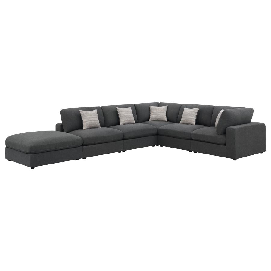 Serene Grey 6 Pc Sectional - furniture place usa