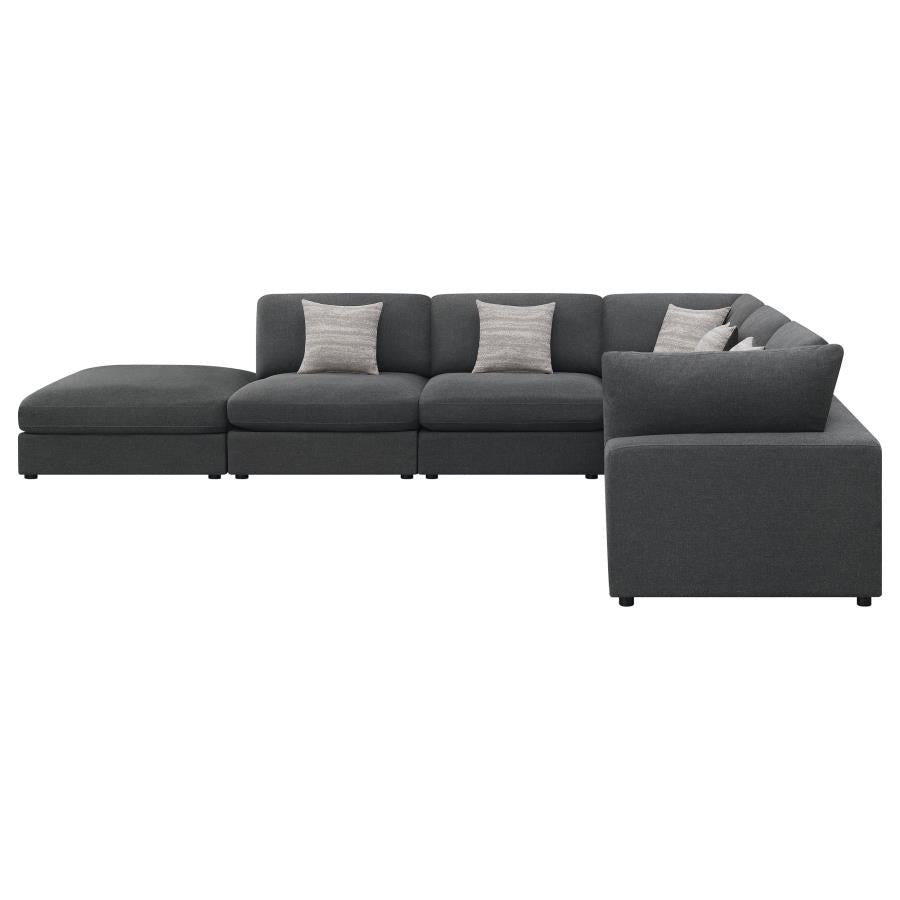 Serene Grey 6 Pc Sectional - furniture place usa