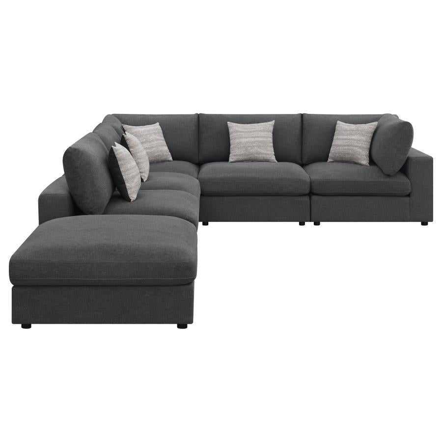 Serene Grey 6 Pc Sectional - furniture place usa